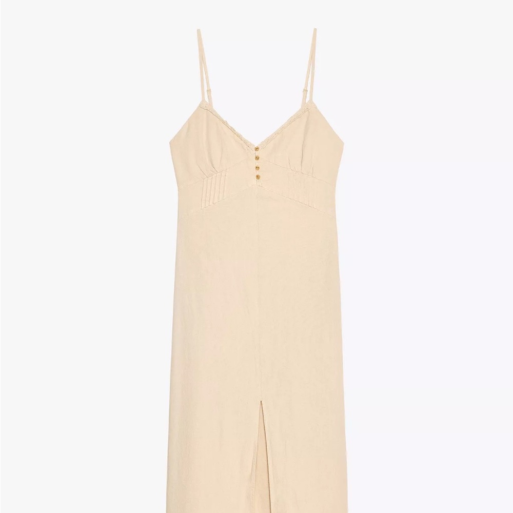 Zara Cream Chemise with Button Detail
